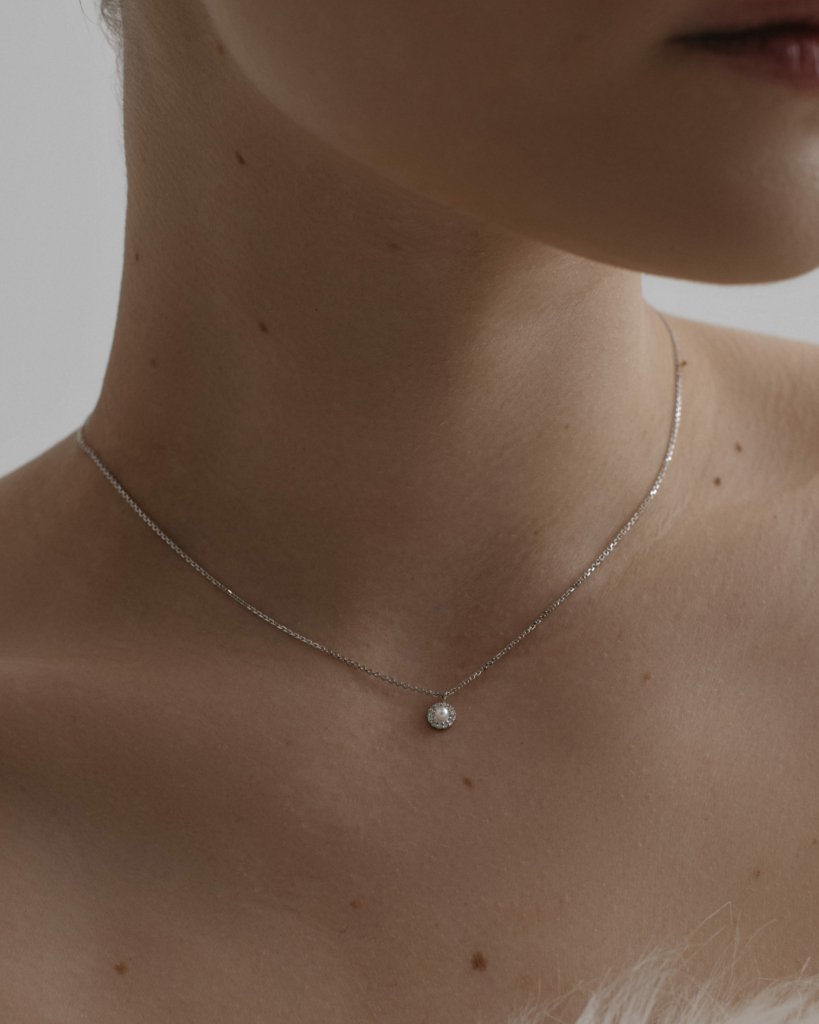 Подвеска с жемчугом и микробриллиантами