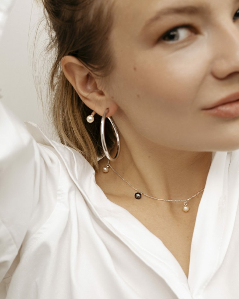 Ожерелье с 5 речными жемчужинами