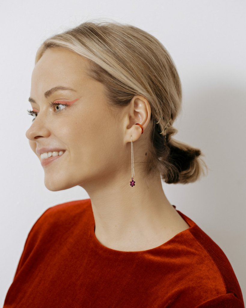 Серьги-протяжки с цветными фигурками