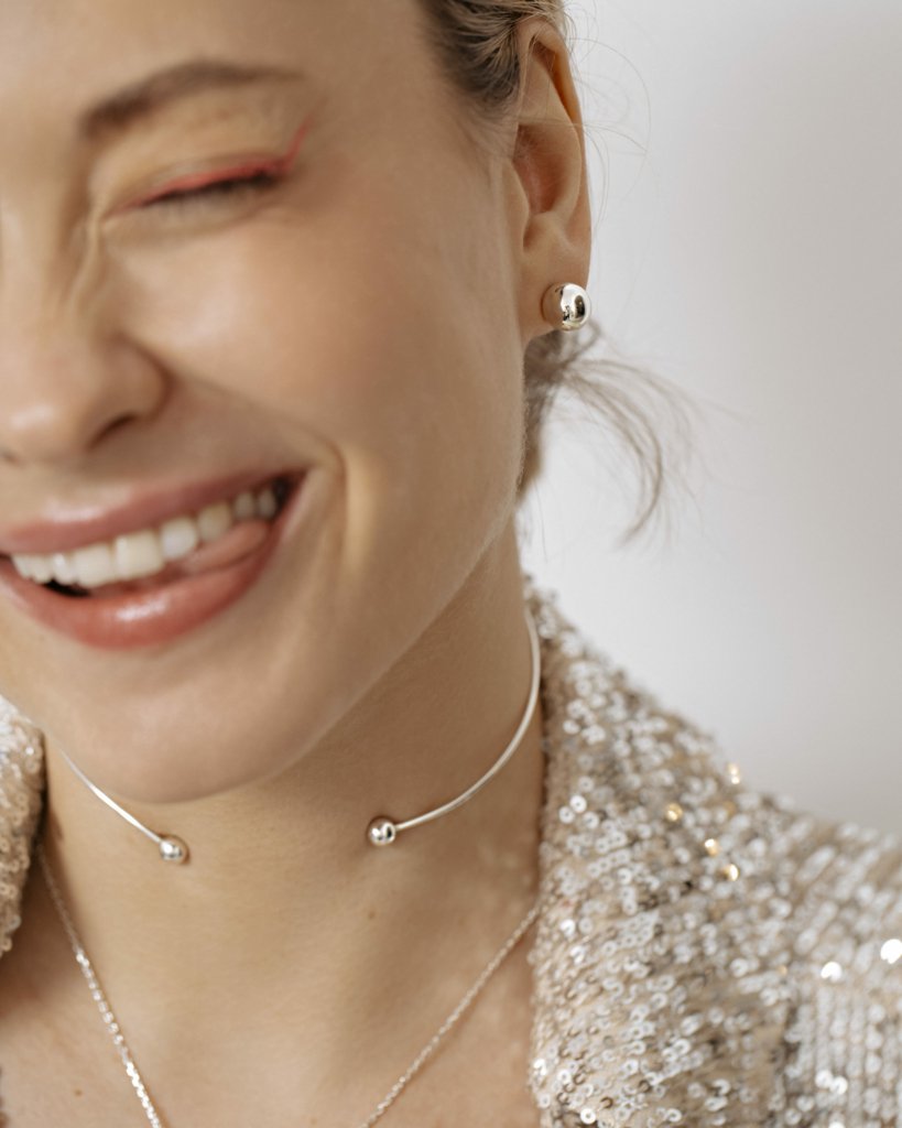 Открытый чокер с шариками M