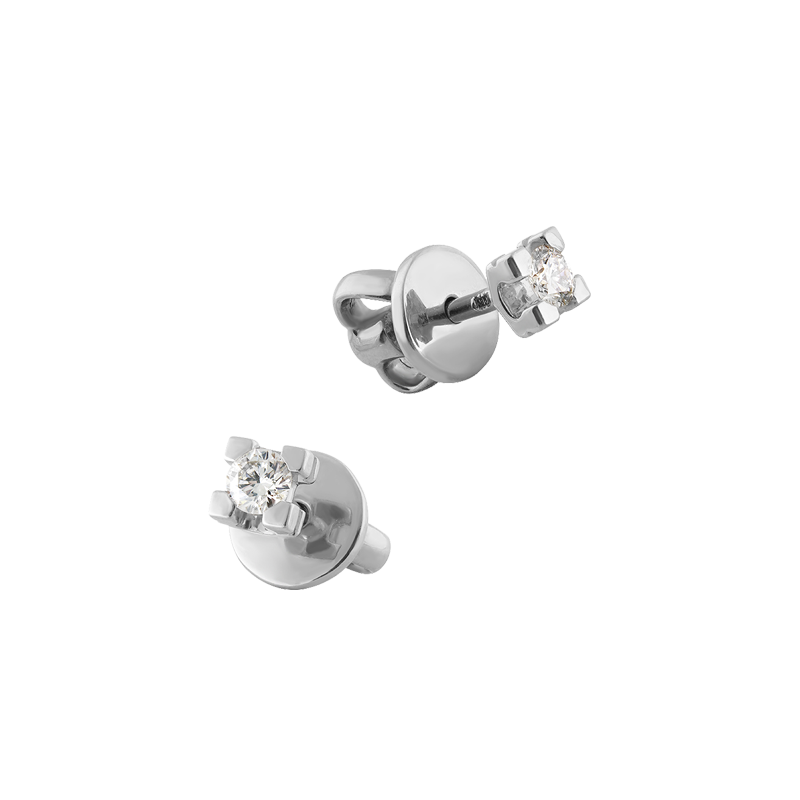 Пусеты с бриллиантами в квадрате