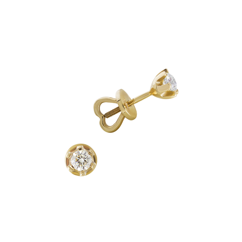 Пусеты с бриллиантами на 6 крапанах