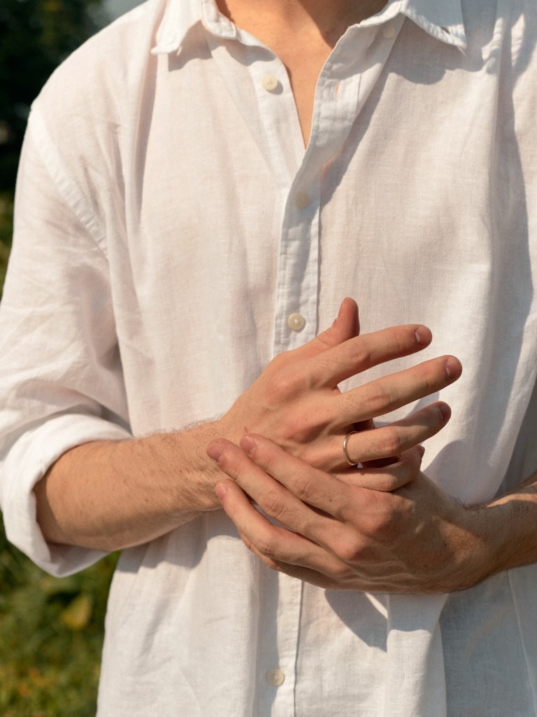 Базовое кольцо из белого золота