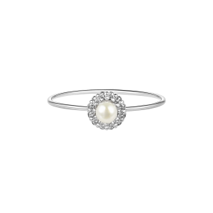 Кольцо с жемчугом и микробриллиантами