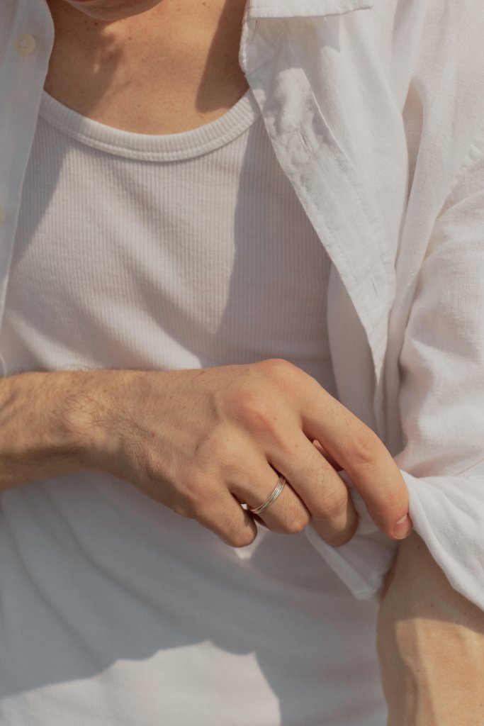 Кольцо из белого золота Марс и Венера