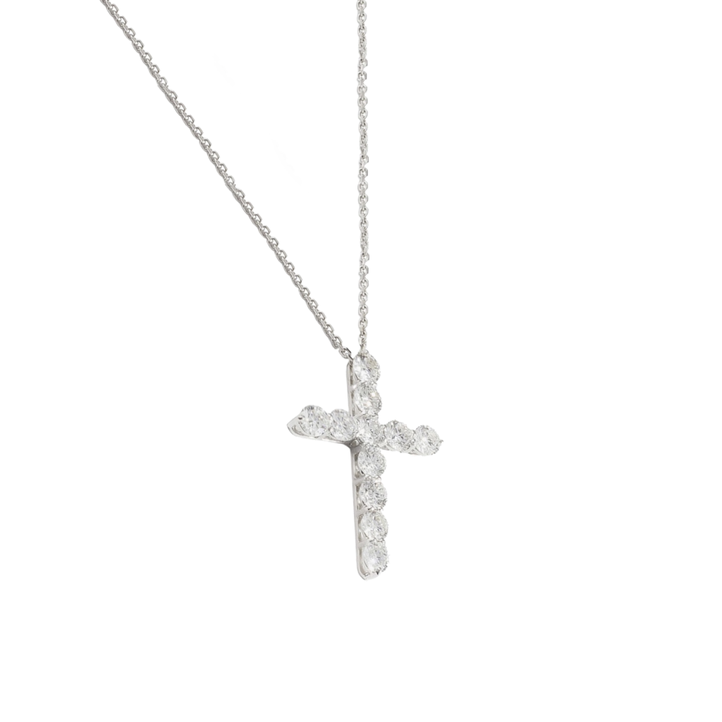 Подвеска-крестик из золота с бриллиантами