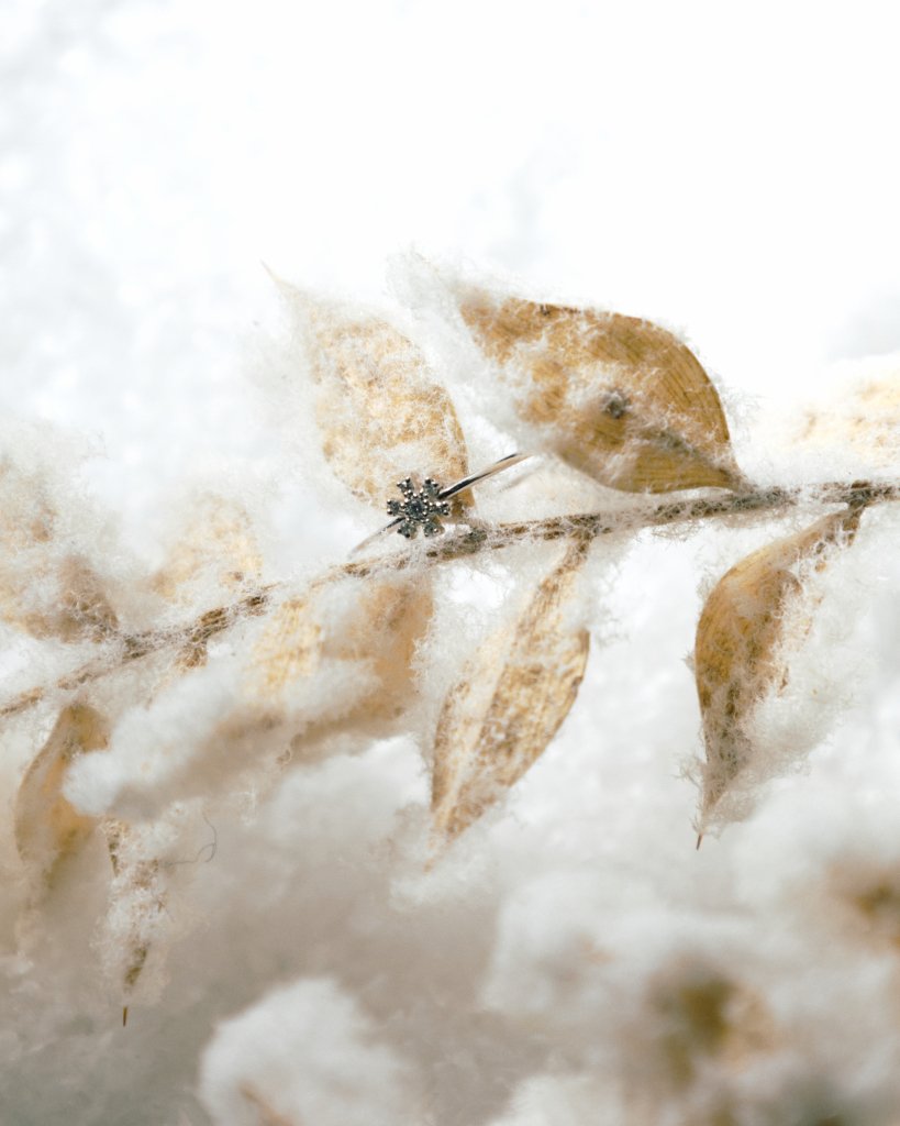 Кольцо из золота с бриллиантовым цветком