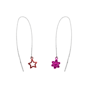 Серьги-протяжки с цветными фигурками