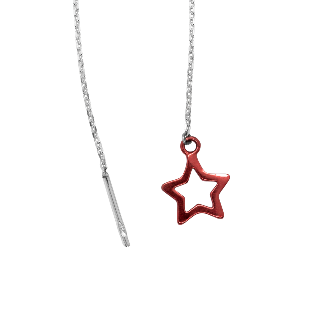 Серьги-протяжки с цветными фигурками