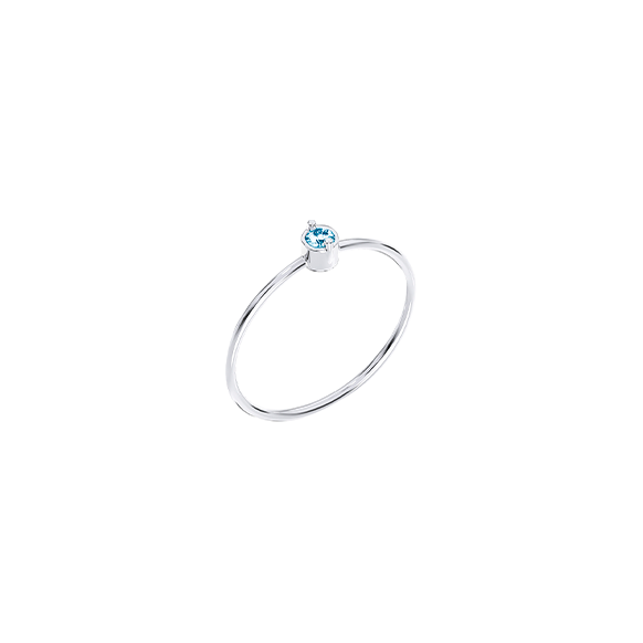 Кольцо с голубым лабораторным микробриллиантом