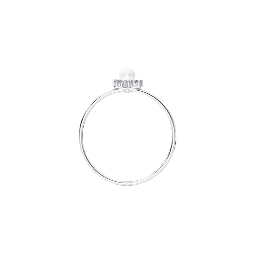 Кольцо с жемчугом и микробриллиантами