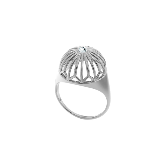 Кольцо ЦИРК из белого золота