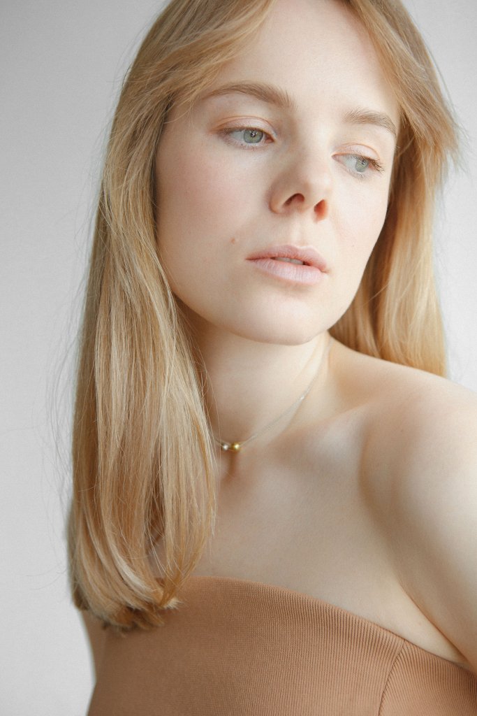 Позолоченная подвеска c серебряным шариком L