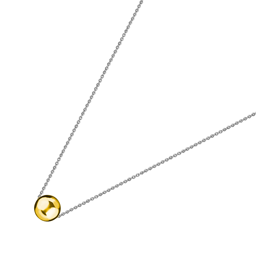 Позолоченная подвеска c серебряным шариком L