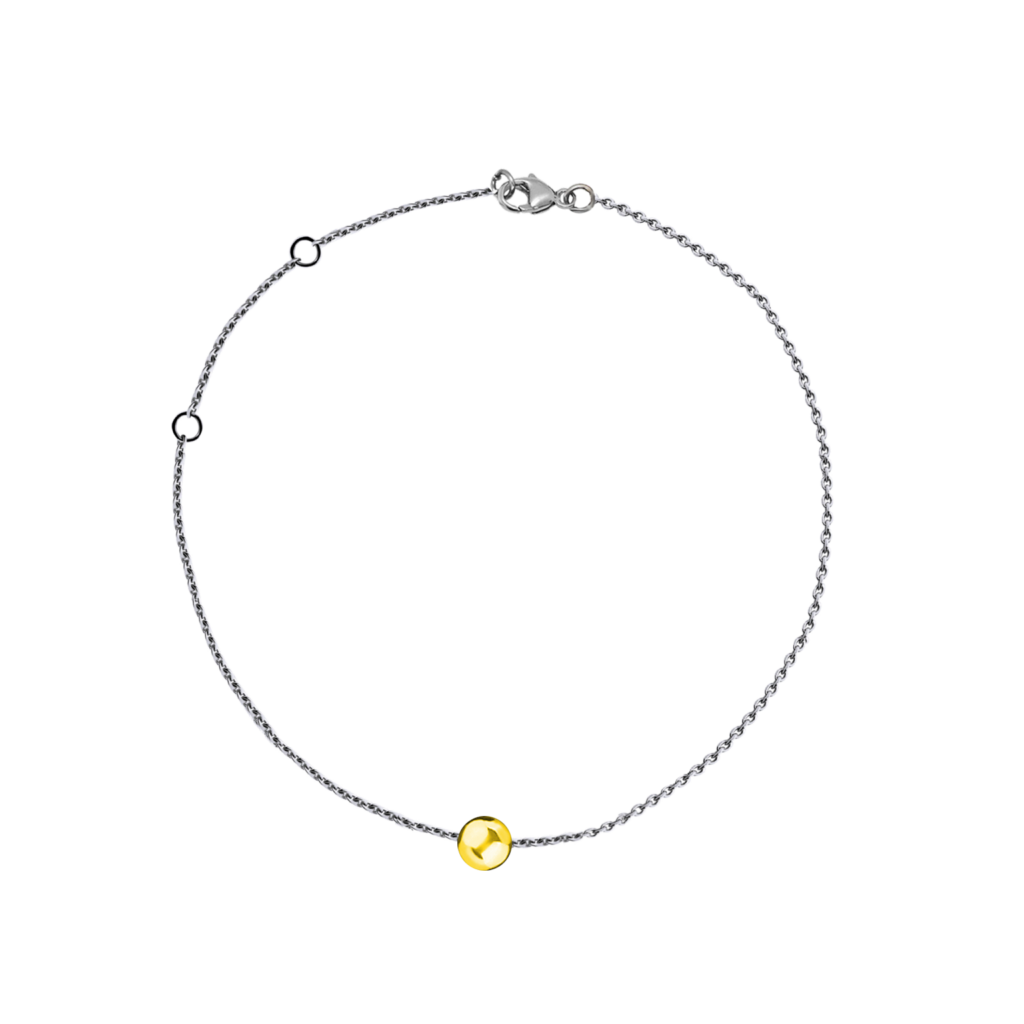 Анклет с позолоченным серебряным шариком