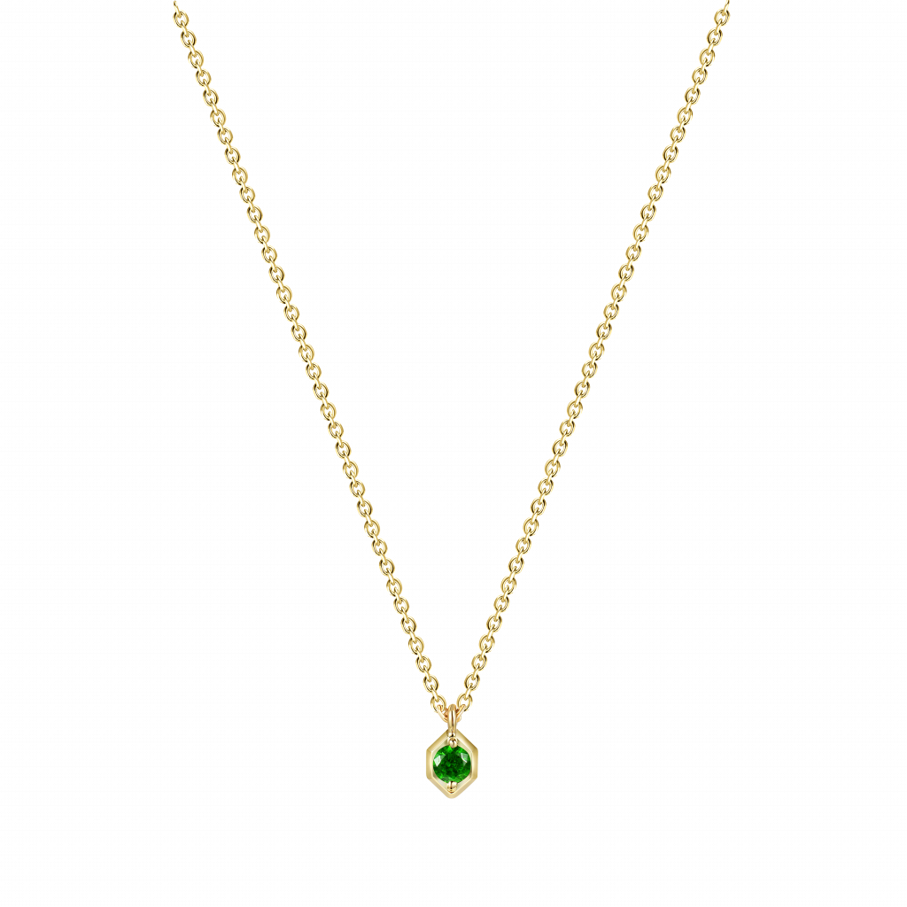 Подвеска из желтого золота с демантоидом