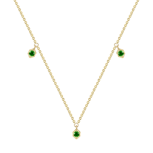 Ожерелье из желтого золота с демантоидами