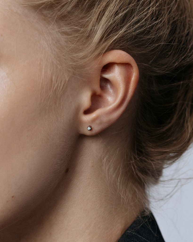 Серьги-гвоздики с микробриллиантами