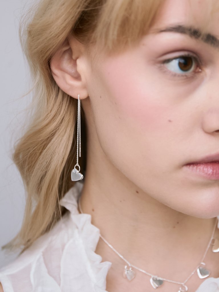 Серьги-протяжки Открытое Сердце