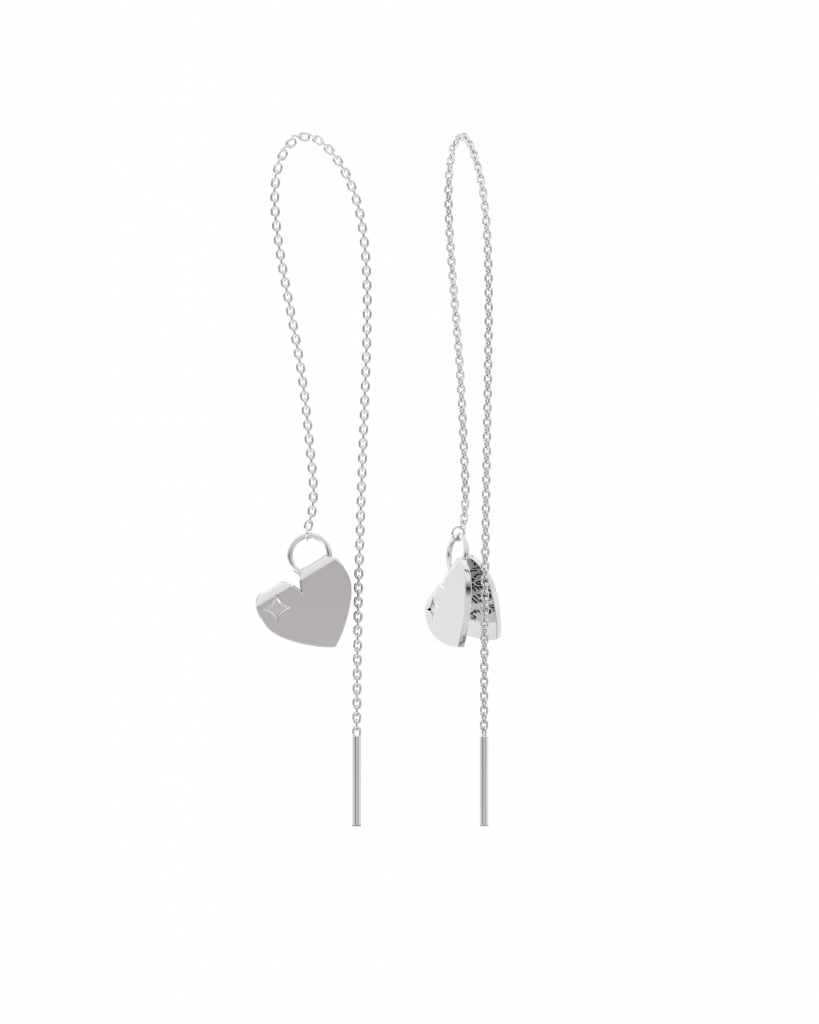 Серьги-протяжки Открытое Сердце