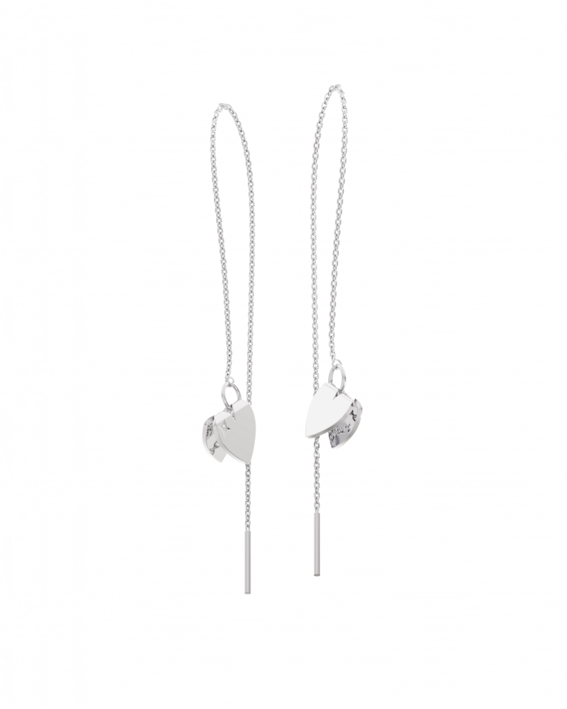 Серьги-протяжки Открытое Сердце